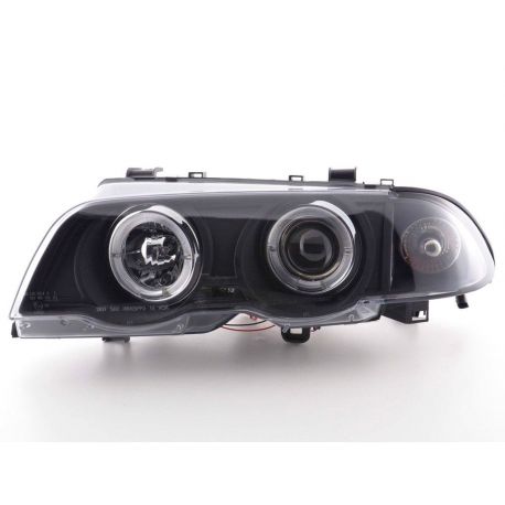 Coppia fari Angel Eyes BMW 3 4porte E46 98-01 neri