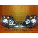 Headlights Led Angel Eyes Ford Fiesta MK6 02-08 Black