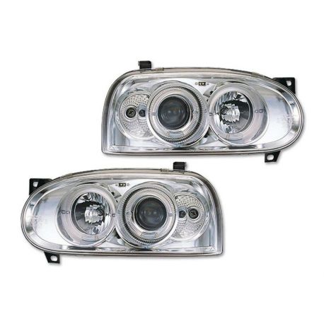 Faros Angel Eyes VW Golf 3 (1HXO-1EXO) 91-98 cromado