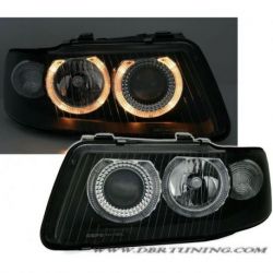 Faros Angel Eyes Audi A3 8L 00-03 negro