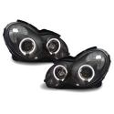 Coppia fari Angel Eyes MERCEDES C W203 00-07 neri