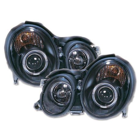 Coppia fari Angel Eyes MERCEDES CLK W208 97-02 neri