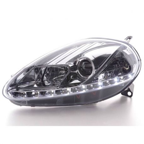 Coppia fari Daylight LED Fiat G.PUNTO 03-08 cromo