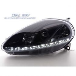 Headlights Daylight DRL Fiat G.PUNTO 05-08 black