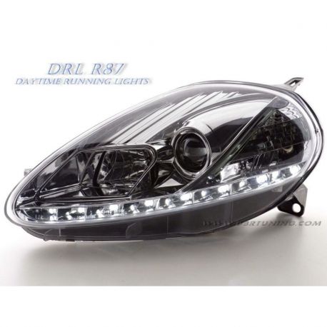 Coppia fari Daylight LED DRL Fiat G.PUNTO 08 cromo