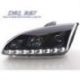 Coppia fari Daylight Led DRL Ford Focus 2 05-07 neri
