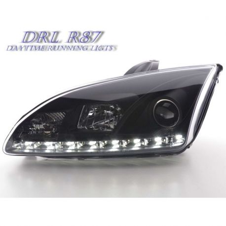 Coppia fari Daylight Led DRL Ford Focus 2 05-07 neri