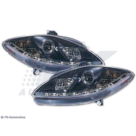 Headlights Daylight Led Seat Leon 1P Altea 05-09 neri
